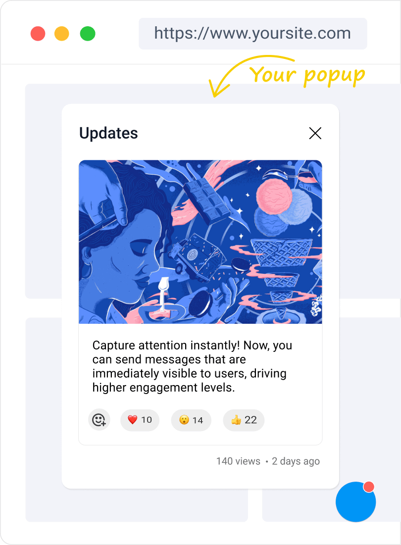 Mobile view of the widget